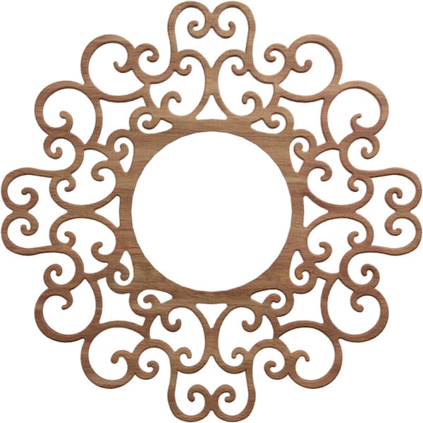 Ekena Millwork Reims Wood Fretwork Pierced Ceiling Medallion, Walnut, 20"OD x 7 5/8"ID x 1/4"T CMWP20X20X0250REWA - main